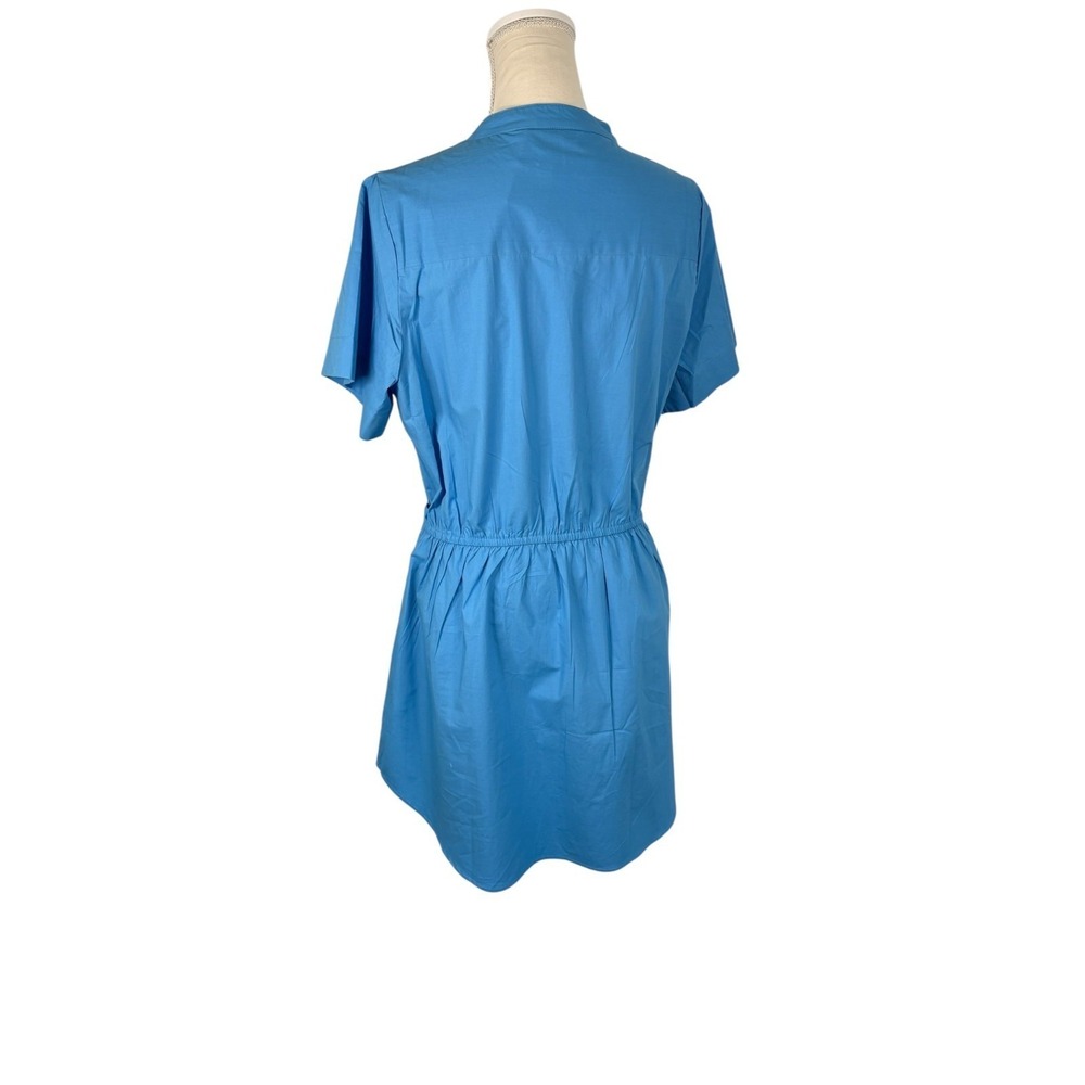 NWT Olivia James Womens Blue Belt Flap Pocket Utility Chic Mini Dress Size Large - Picture 4 of 16
